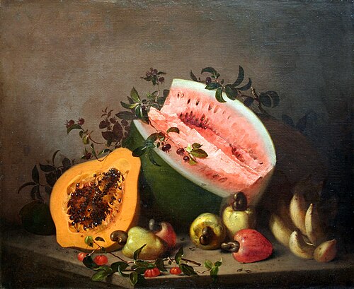 Papaya and watermelon, 1860, Agostinho José da Mota