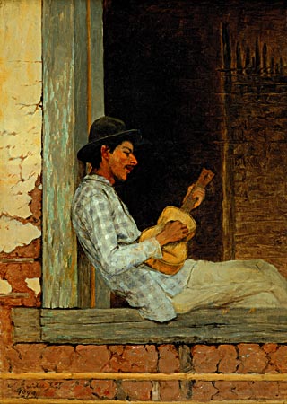 Guitar player at the window, 1899, Agostinho José da Mota