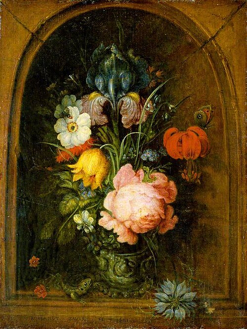 Flowers in a Niche, 1621, Roelant Savery