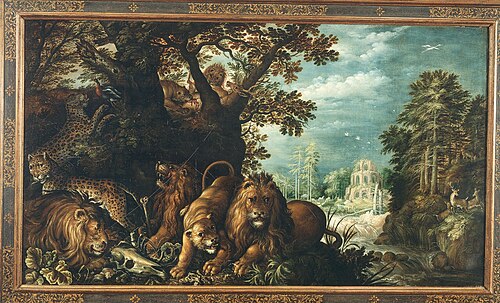 Landscape with wild animals, 1650, Roelant Savery
