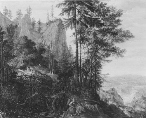 Mountainous Landscape with Figures and a Bridge, 1610, Roelant Savery