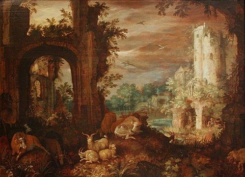 Troupeau dans des ruines, 1617, Roelant Savery