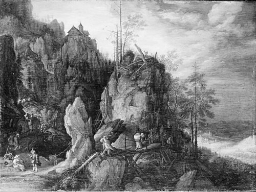 Mountain Landscape with Woodcutters, 1610, Roelant Savery