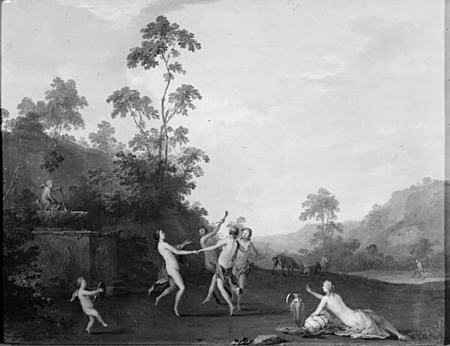 Three Nymphs Dancing with a Satyr, 1615, Roelant Savery