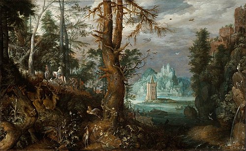 Forest Scene with Hunters, 1615, Roelant Savery