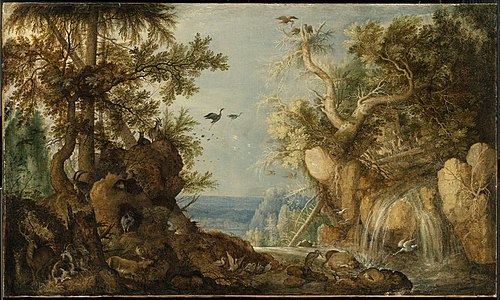 Rocky Landscape with Animals, 1615, Roelant Savery