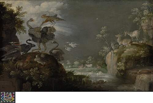 Paysage avec autruche, 1650, Roelant Savery
