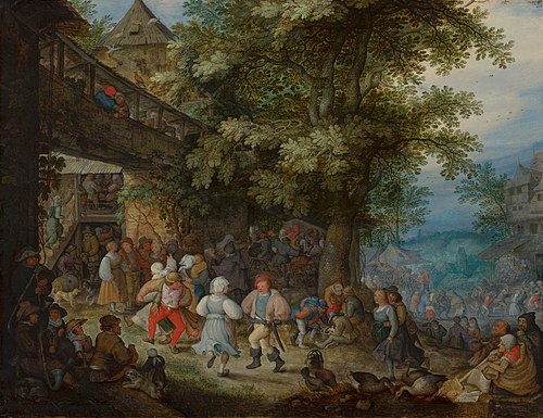 Peasants Dancing outside a Bohemian Inn, 1610, Roelant Savery