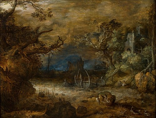 Kustlandschap in stormachtig weer, 1610, Roelant Savery