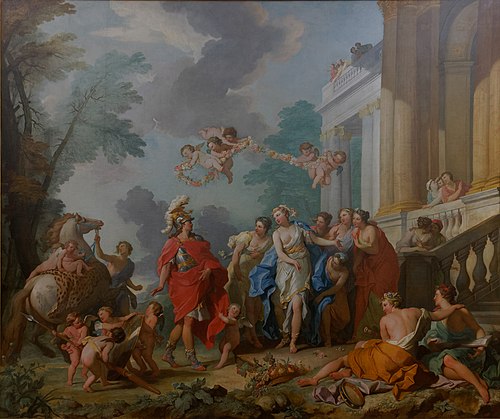 Roger arrivant dans l'île d'Alcine, 1740, Hyacinthe Collin de Vermont