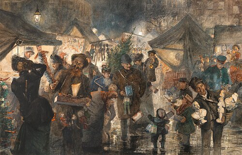 Christmas market, 1890, Georg Schöbel