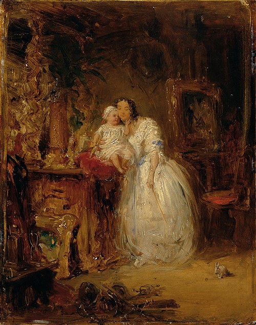 Gattin und Tochter des Künstlers, , Eduard Ender