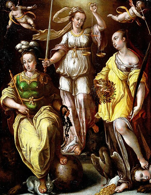 Allegories of Temperentia, Justitia and Liberta, 1570, Stradanus