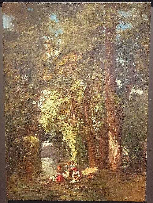 Colares - Lavadeiras na ribeira, 1900, Alfredo Keil