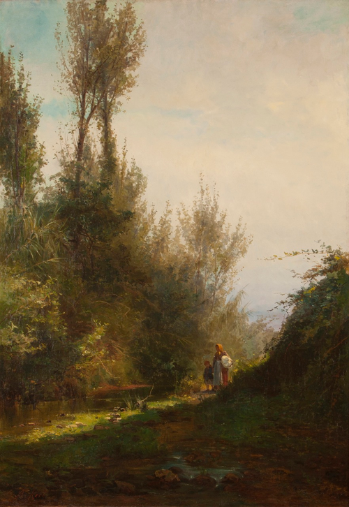 Landscape with figures, 1881, Alfredo Keil