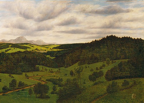 Oberbayrische Landschaft bei Schliersee mit dem Wendelstein, 1896, Karl Haider