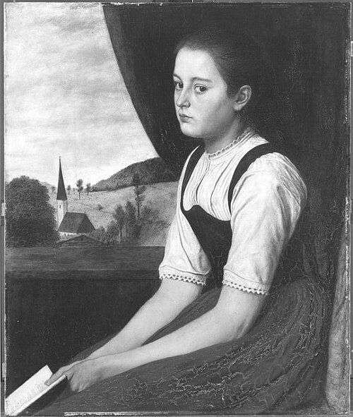 Mädchen am Fenster (Junges Mädchen mit Buch), 1888, Karl Haider