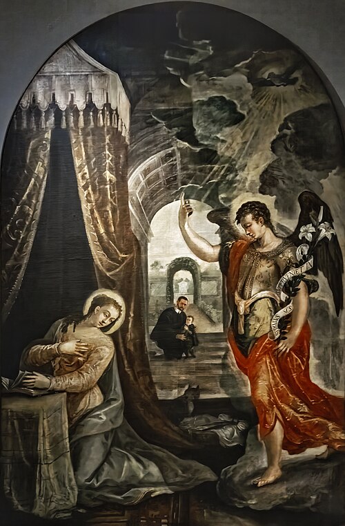 Annunciation with donor, 1550, Lodewijk Toeput