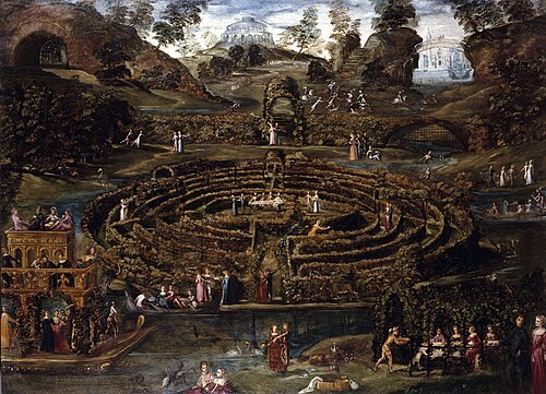 Jardin d'agrément avec un labyrinthe, 1579, Lodewijk Toeput