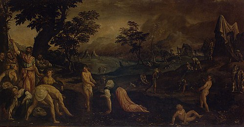 Israelites collecting Manna, 1580, Lodewijk Toeput