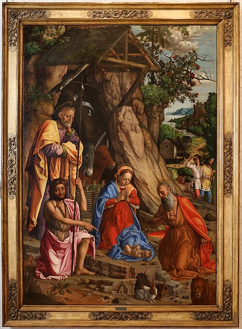 Natività con san Giovanni battista e san Girolamo, 1500, Girolamo dai Libri