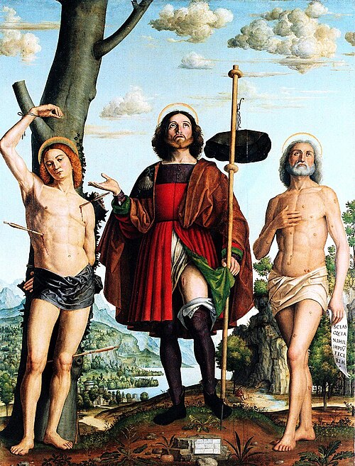 I santi Rocco, Sebastiano e Giobbe, , Girolamo dai Libri