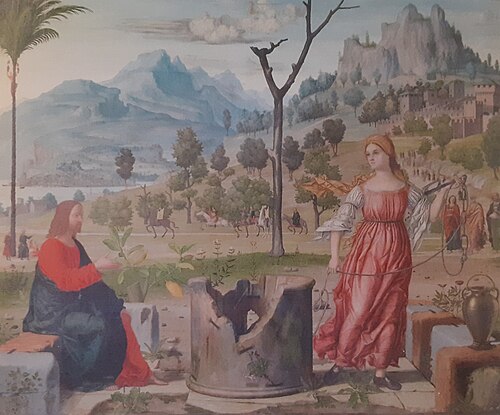 Gesù e la Samaritana al pozzo, 1520, Girolamo dai Libri
