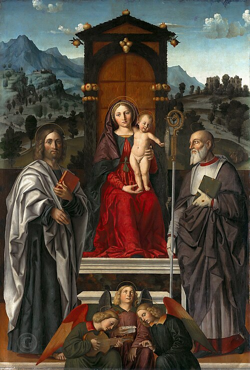 Vergine tra i santissimi Bartolomeo e Zeno, 1520, Girolamo dai Libri