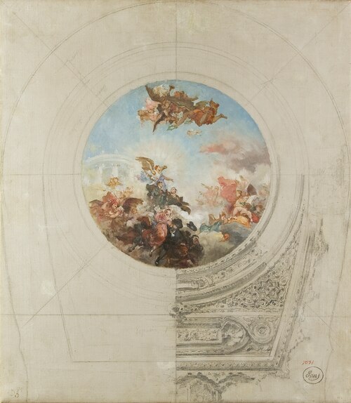 Esbós decoració cúpula, 1881, Francisco Sans y Cabot