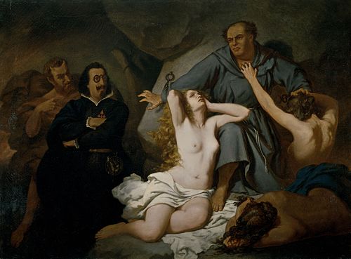 Lutero. Asunto tomado del ''Sueño del Infierno'' de Quevedo, 1858, Francisco Sans y Cabot