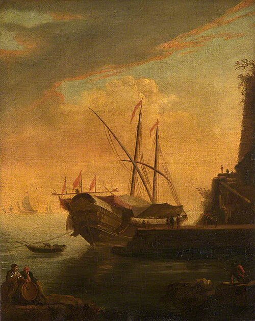 A Galley in a Mediterranean Harbour, , Francesco Fidanza