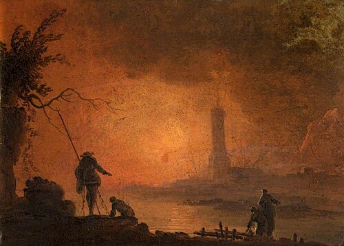A Lighthouse with Fishermen, , Francesco Fidanza