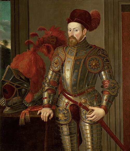 Erzherzog Ferdinand II. (1529-1595), Kniestück in Adlerrüstung, 1550, Francesco Terzio