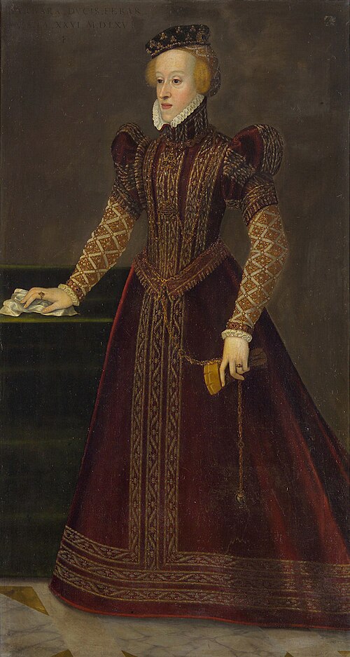 Erzherzogin Barbara (1539-1572), Herzogin von Ferrara in ganzer Figur, 1565, Francesco Terzio