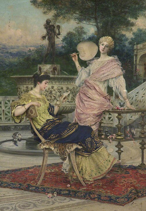 Two Women on a Terrace, 1899, Francesco Vinea