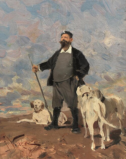 Victor Emmanuel II with his dogs, 1878, Francesco Vinea