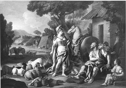 Erminia bei den Hirten, , Francesco de Mura