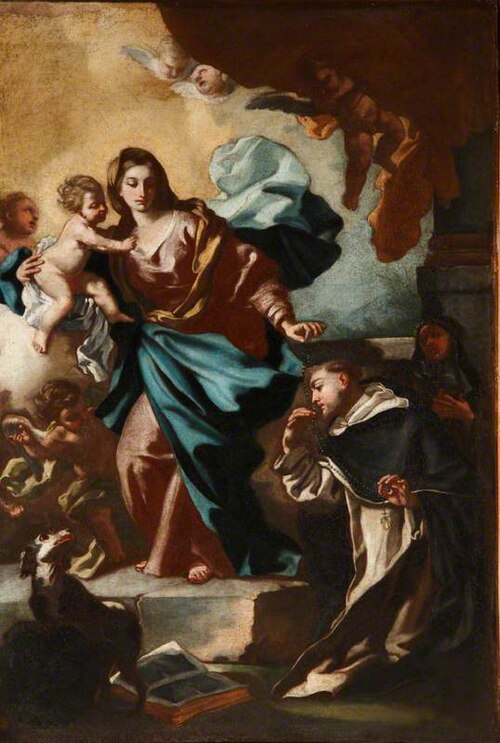 The Madonna and Child presenting Saint Dominic with the Rosary, 1737, Francesco de Mura