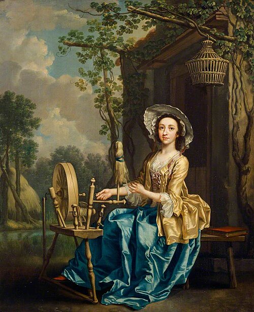 Girl at a Spinning Wheel, 1737, Francis Hayman