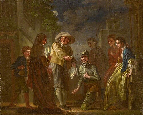 Don Quixote Knighted by the Innkeeper, 1755, Francis Hayman