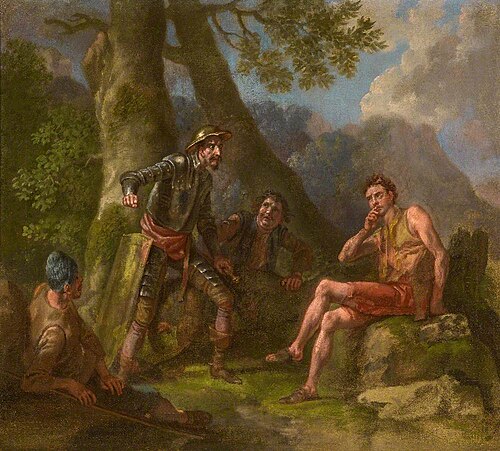 Don Quixote Disputing with the Mad Cardenio, 1767, Francis Hayman