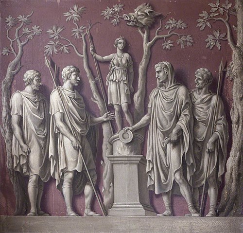 Emperor Constantine sacrificing to Diana (from the Arch of Constantine), 1748, Francis Hayman