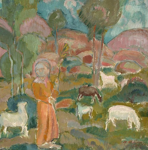Shepherdess, 1915, Yrjö Aleksander Ollila