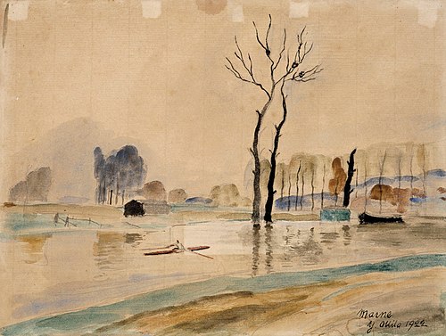View of the river Marne, 1922, Yrjö Ollila