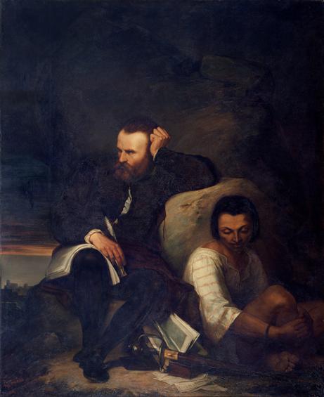 Camões at the grotto of Macau, 1853, Francisco Metrass