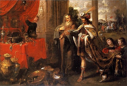 Croesus showing his treasures to Solon., , Frans II Francken