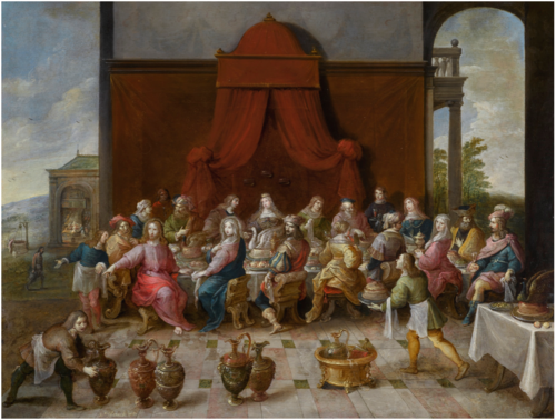 The marriage-feast at Cana:  Christ orders six jars to be filled with water (John 2:1-11), 1618, Frans II Francken