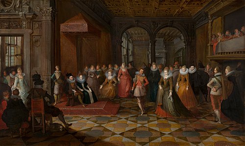 Ballroom Scene at a Court in Brussels, 1610, Frans II Francken