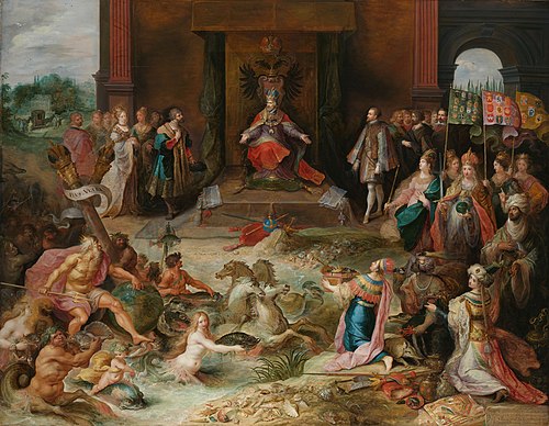 Allégorie de l'abdication de l'empereur Charles V à Bruxelles, 1635, Frans II Francken