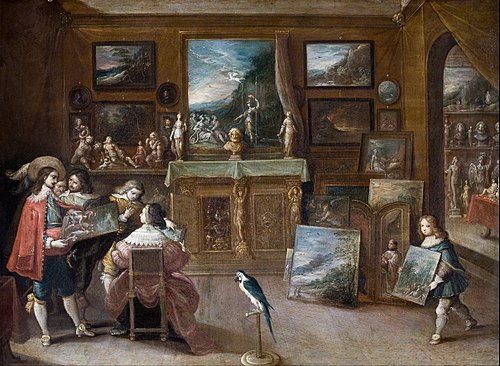 Visite chez le marchand d'art, 1636, Frans II Francken